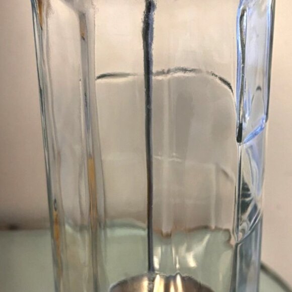 Classic Old Fashioned Soda Fountain Glass Chrome Pull-Up Straw Dispenser 11" - Picture 1 of 5